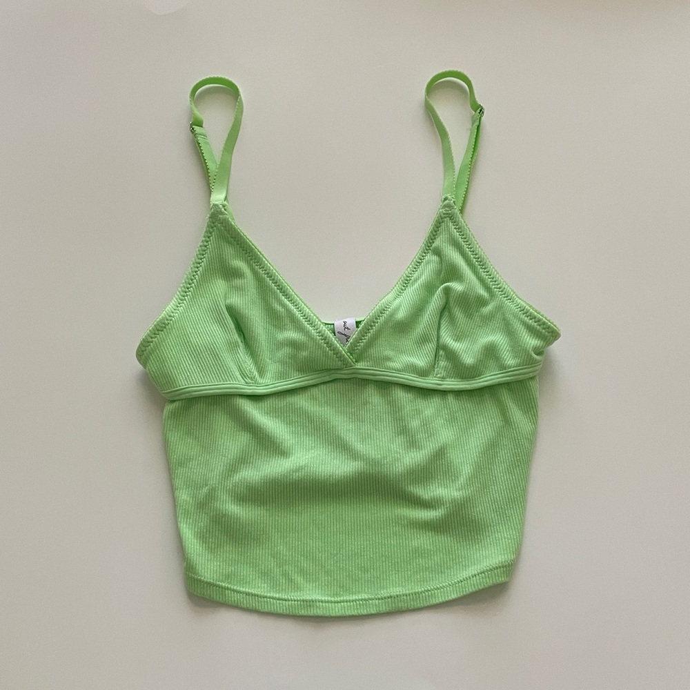 Urban Outfitters Out From Under Babydoll Cami Ribbed Green Tank Camisole